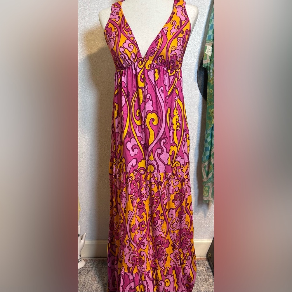 Maeve Eviana Shirred Maxi Dress Size Small